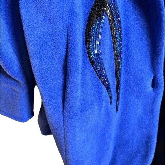 BOB Mackie's Women's Twisted Spangle Front Fleece Jacket w/Shawl Collar Size1X - Picture 11 of 12